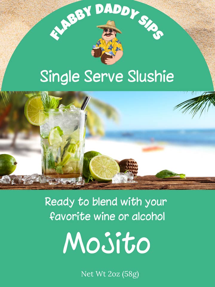 Mojito Single Serve Slushie Mix for wholesale by Flabby Daddy Sips