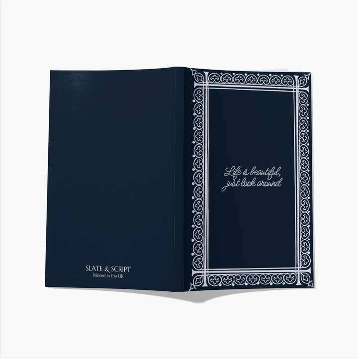 Taccuino A5 'Nostalgia' Blu Navy Slate and Script 80 pagine per la vendita all'ingrosso da parte di Slate and Script