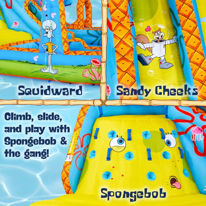 Sunny and Fun - Wholesale Inflatables - SpongeBob Mega Climb N’ Go Inflatable Water Slide