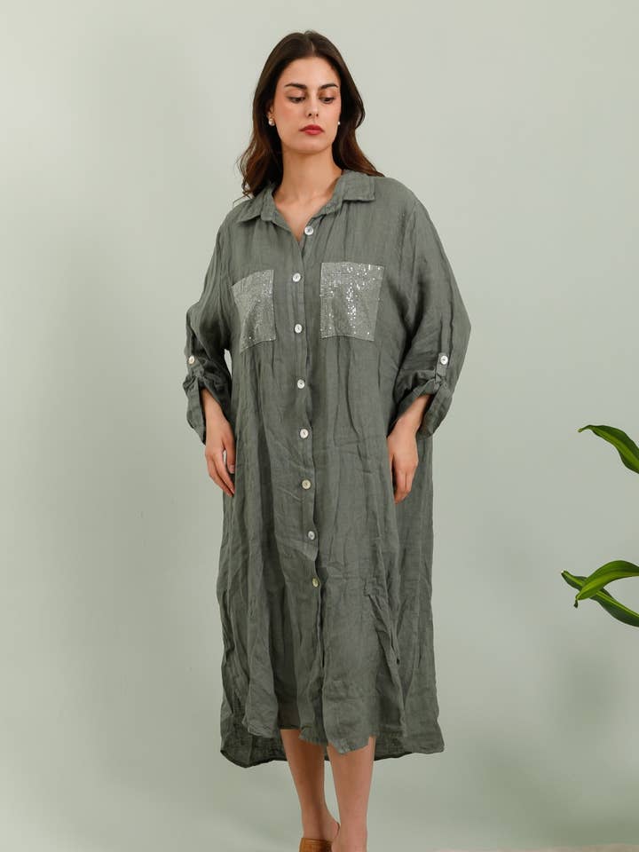 hemdjurk 20335 20% Viscose - 80% Linnen voor wholesale door la maison des fibres naturelles