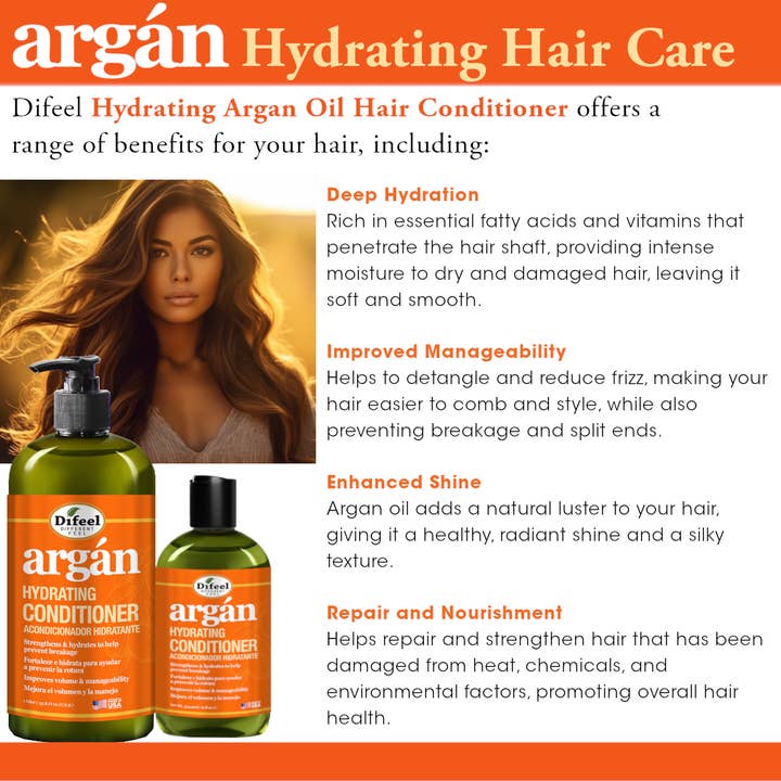 Difeel - Wholesale Hair conditioner - Difeel Argan Hydrating Conditioner 12 oz.3