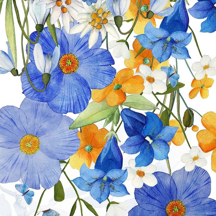 Pure linen löpare "Alpi Flora" 100 % tillverkad i Italien för wholesale av The Napking