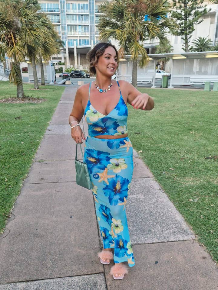 Ensemble Riviera en maille maxi et bralette pour la vente par Melci Studio