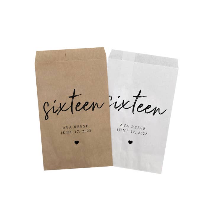 Sweet Sixteen Treat Favor Bags for wholesale by Love It Invitations
