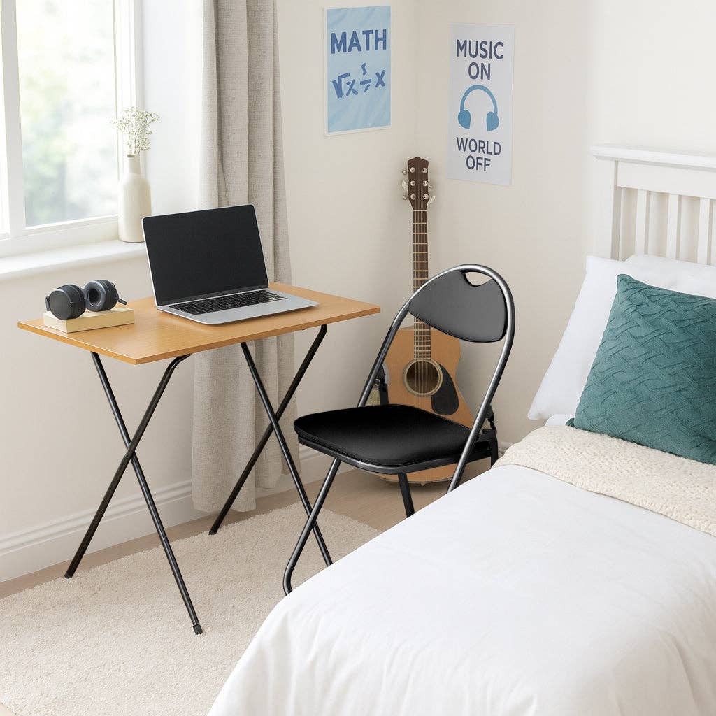 Rinkit Ltd - Wholesale Desk Set - Harbour Housewares Folding Computer Desk - Natural and Black1