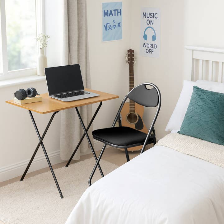 Rinkit Ltd - Wholesale Desk Set - Harbour Housewares Folding Computer Desk - Natural and Black1