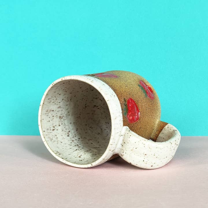 Osso Ceramics - Wholesale Coffee Mug - Strawberry Stamped Mug