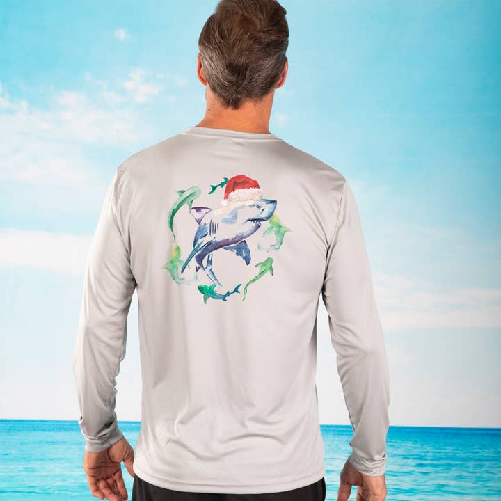 "Great White Xmas" UPF 50 Performance Ultra Comfort Shirt for wholesale by Caloosa WaterWear