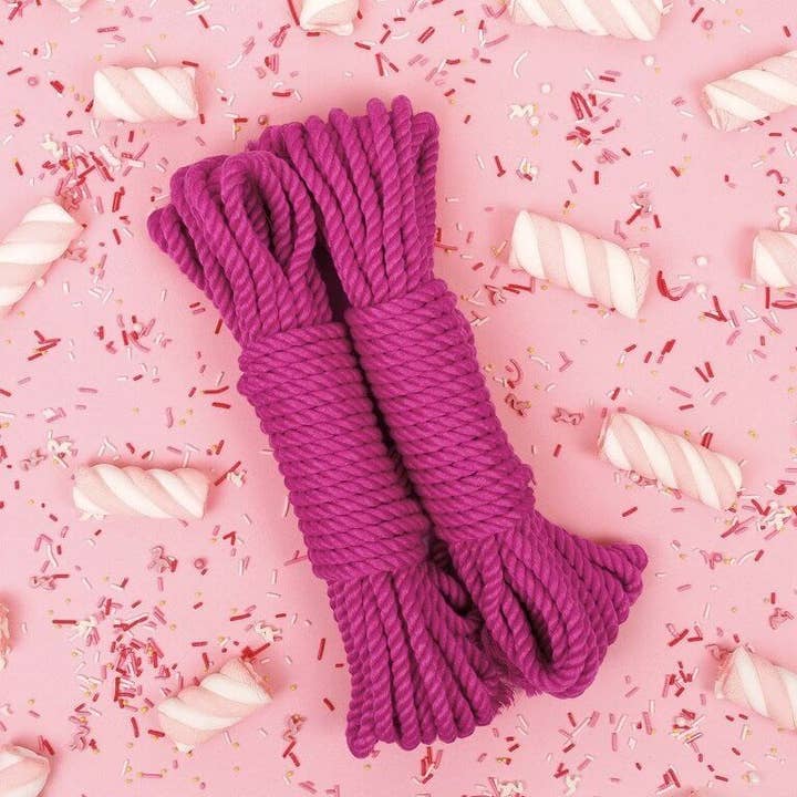 HOT PINK ft m SILK BAMBOO SHIBARI ROPE for wholesale on Faire1