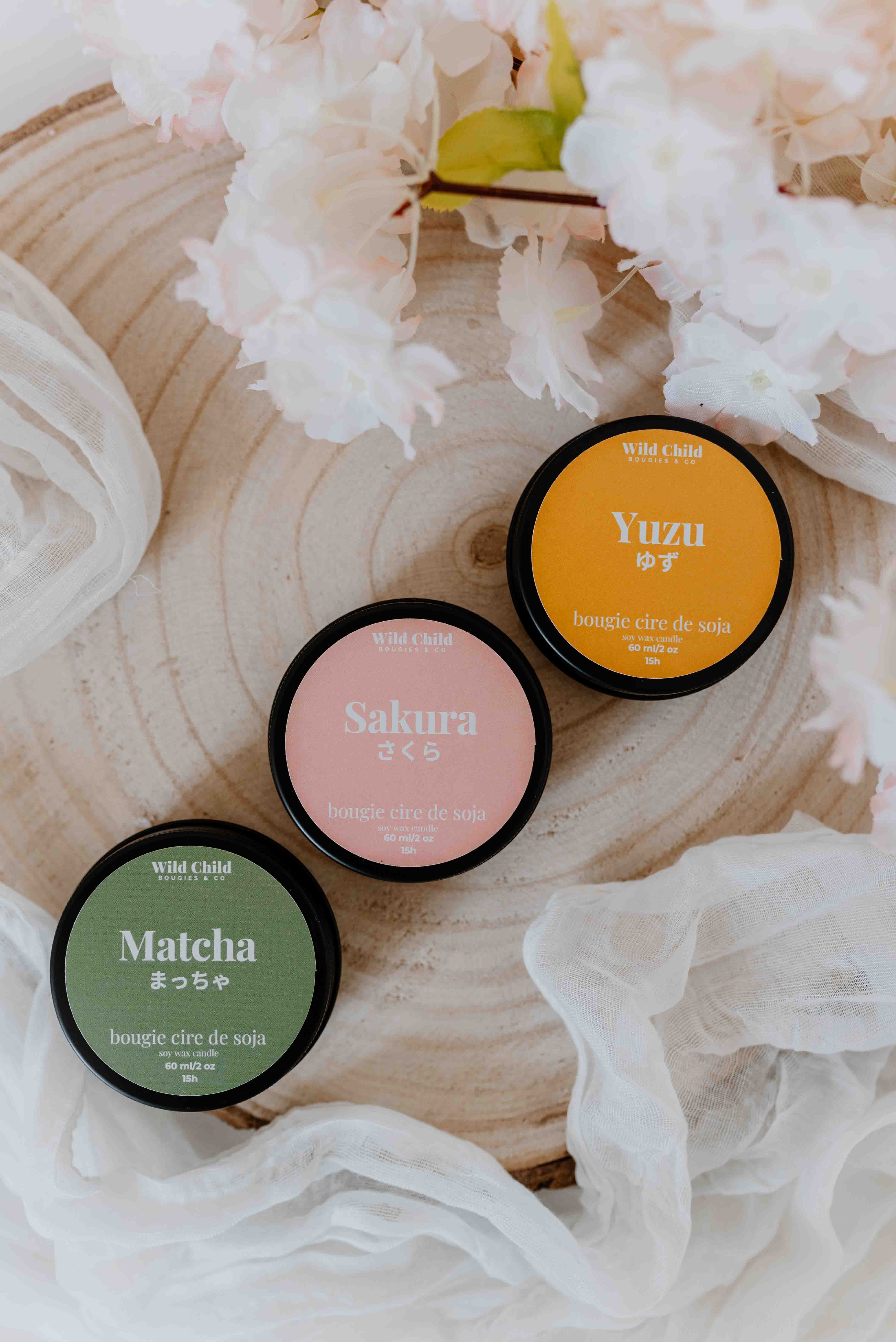 WILD CHILD Bougies & Co – Großhandel Kerze im Glas / gefüllte Kerze – „Matcha“ - Natürliche Duftkerze - 12 Stunden5