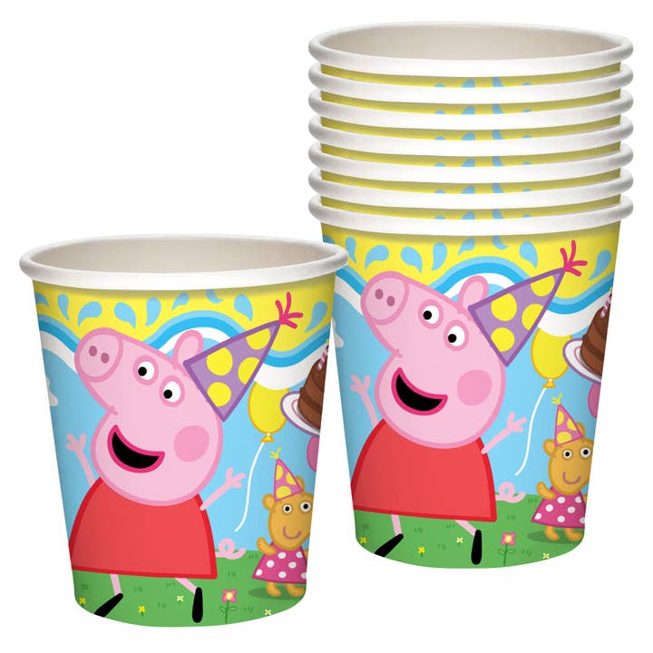 Treasures Gifted - Wholesale Disposable Cup - Peppa Pig Cups - 8pk - Peppa Pig Party Supplies