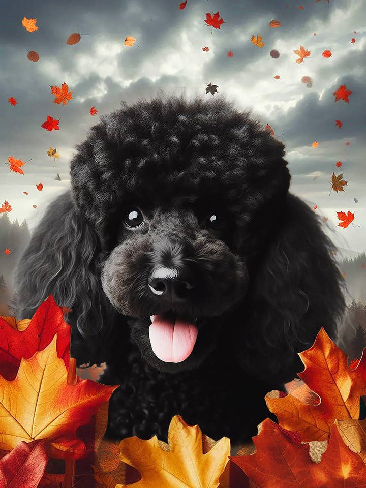 Caniche Noir - Meilleur de la Race Feuilles d'Automne Drapeau de Maison pour la vente par Best of Breed Products