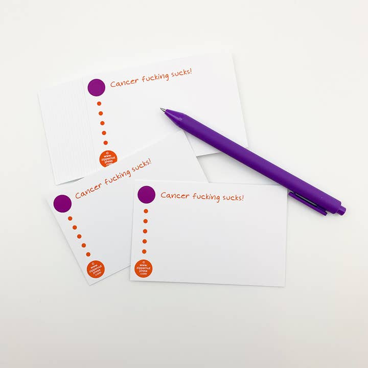 «¡El cáncer apesta!» Conjunto de tarjetas de nota para venta al por mayor de Zippernut Press™