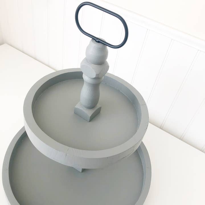 Foundations Decor - Vendita all'ingrosso Vassoi decorativi - Vassoio a più livelli Foundations Decor - Farmhouse Grey Round2