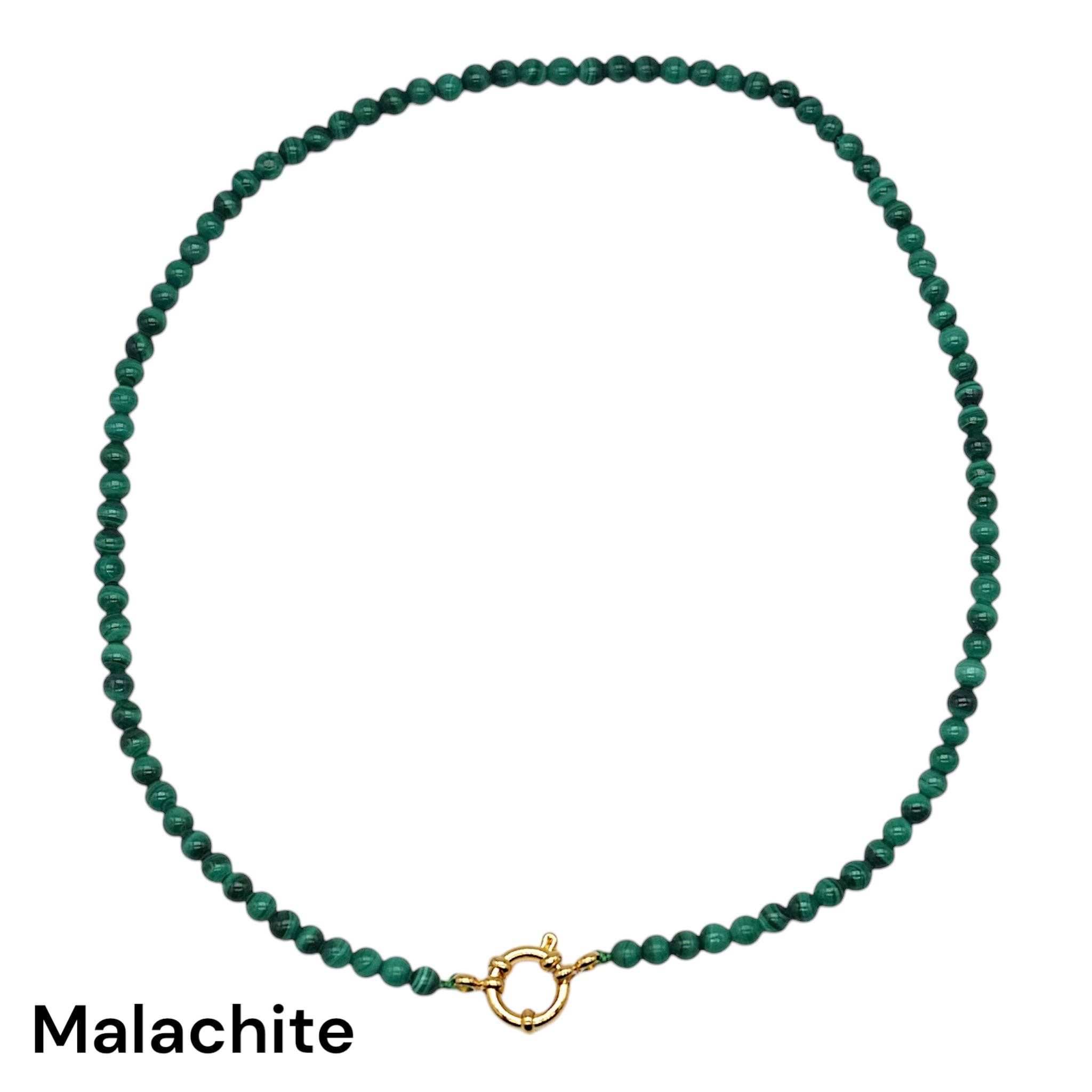 Foliesbijoux - Wholesale Beaded/Pearl Necklace - 43 cm necklace in 4 mm with gold-plated stainless steel buoy clasp (20 stones available)19