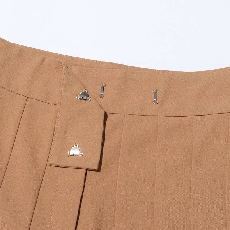 Khaki PT019 High-Waist Pleated Wide-Leg Pants - Summer Chic for wholesale on Faire9