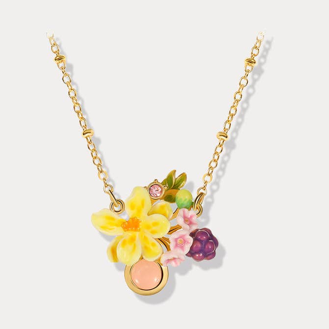 Sweet Grape Flower Necklace for wholesale by Verdivine