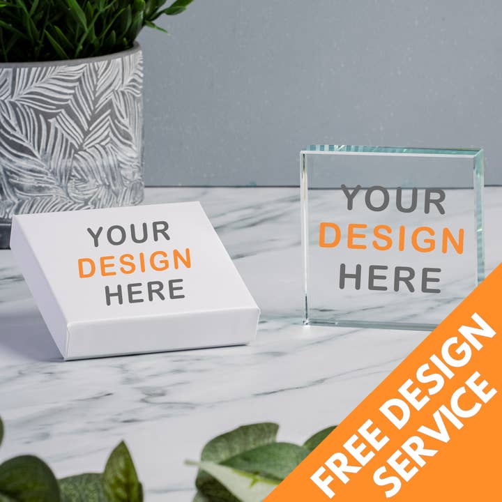 Gettone in vetro progettato su misura in confezione regalo su misura per la vendita all'ingrosso da parte di withlovefrom