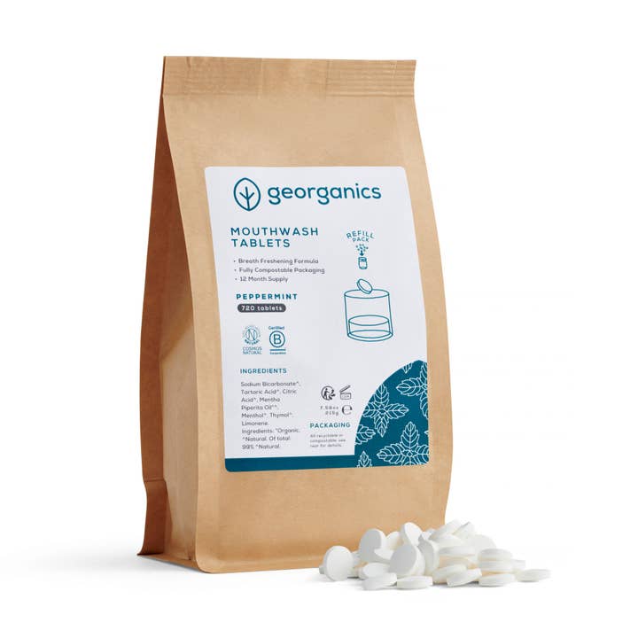 Georganics - Wholesale Mouthwash - Mouthwash Tablets Refill - Peppermint1