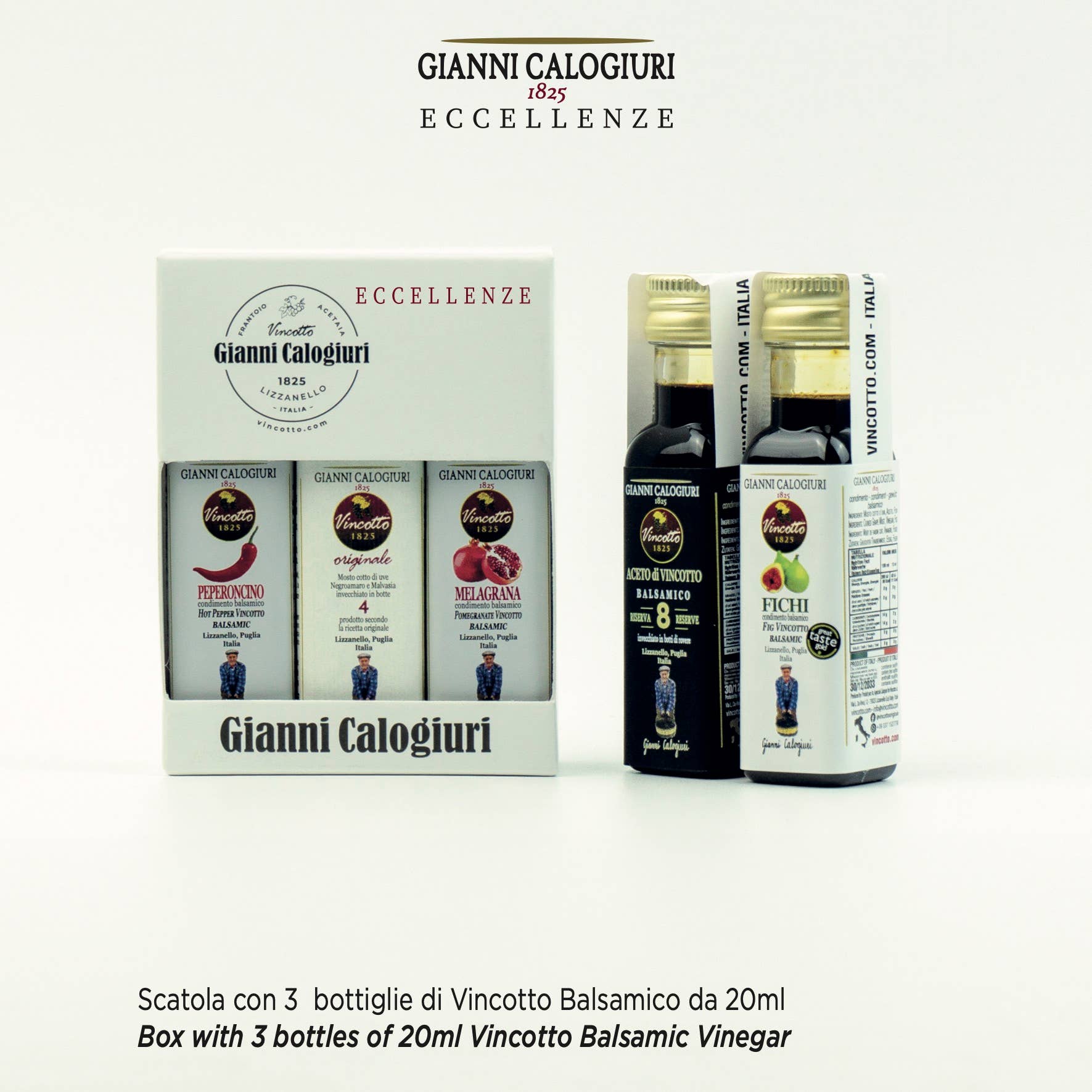 Vincotto Balsamico Gianni Calogiuri Azienda Agricola – wholesale Vinegar – GIFT BOX - EXCELLENCE - Balsamic Vincotto - bottle. 20ml0