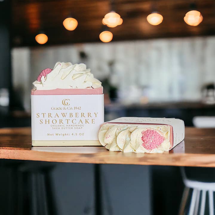 Gracie & Co. 1942 - Wholesale Bar Soap - Strawberry Shortcake Shea Butter Soap bar