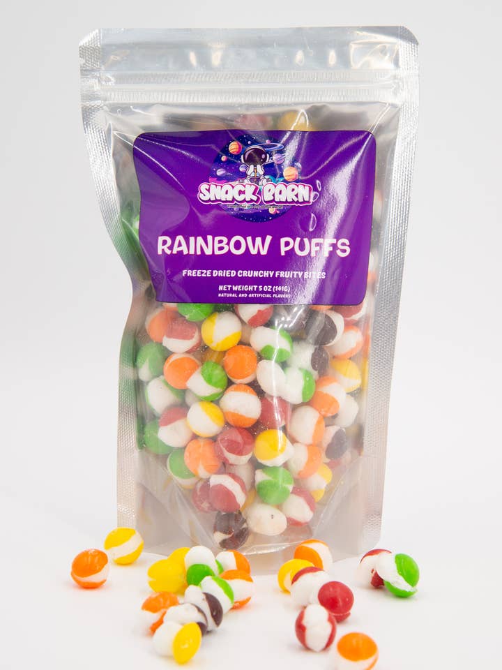 Regenboog Puffs Vriesgedroogd voor wholesale door Snack Barn