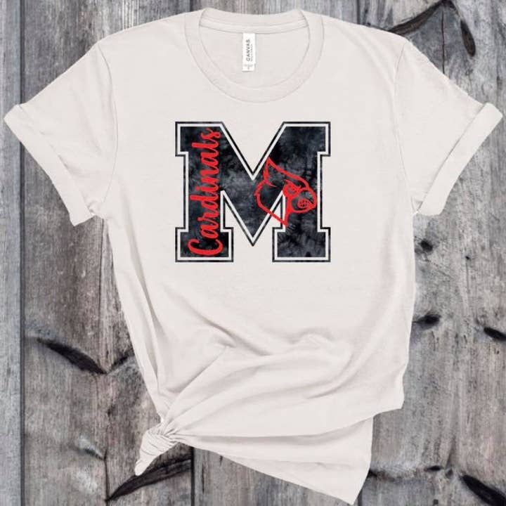 Cardinals Shirt with the Letter M for wholesale by Sikkema Tees