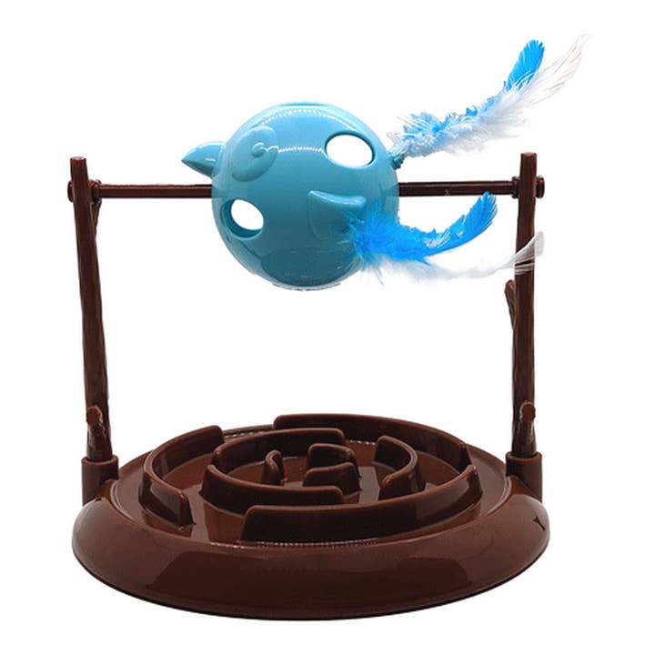 King Wholesale Pet Goods - Wholesale Pet Toy - Cat - Ethical Doc & Phoebe Twirly Bird Cat Treat Dispenser