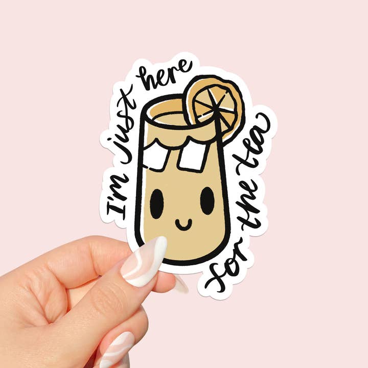 Just Here For The Iced Tea Funny Vinyl Sticker for wholesale by Soapster Box