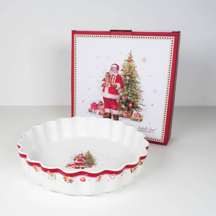 Isabelle Rose - Wholesale Baking Dish - Porcelain baking dish Happy Santa 24,5 x 5,5 cm Isabelle Ros3