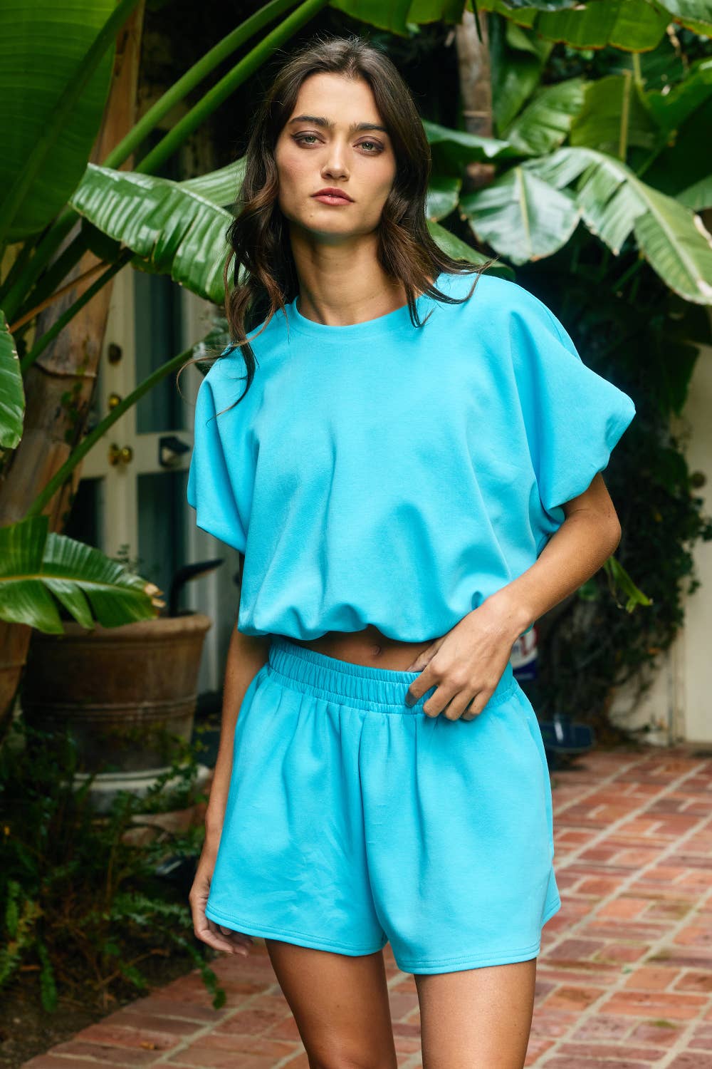 BUCKETLIST INC - Wholesale Shorts - Women's - P5468A Scuba Elastic Waist Banded Solid Shorts11