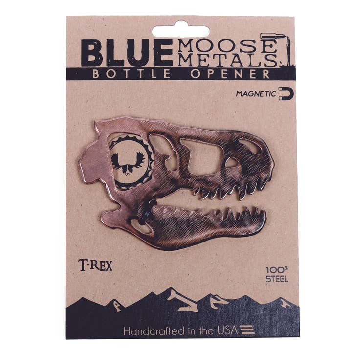 T-Rex Magnetic Bottle Opener for wholesale by Blue Moose Metals