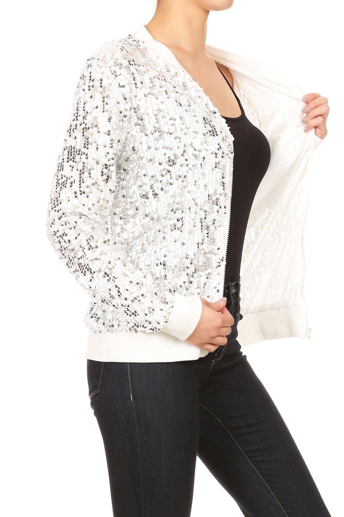 Anna Kaci Wholesale - Vente Bombers – femme - Blouson aviateur zippé à sequins77