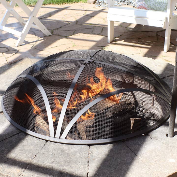 40 in Reinforced Steel Mesh Round Fire Pit Spark Screen for wholesale by Sunnydaze Decor
