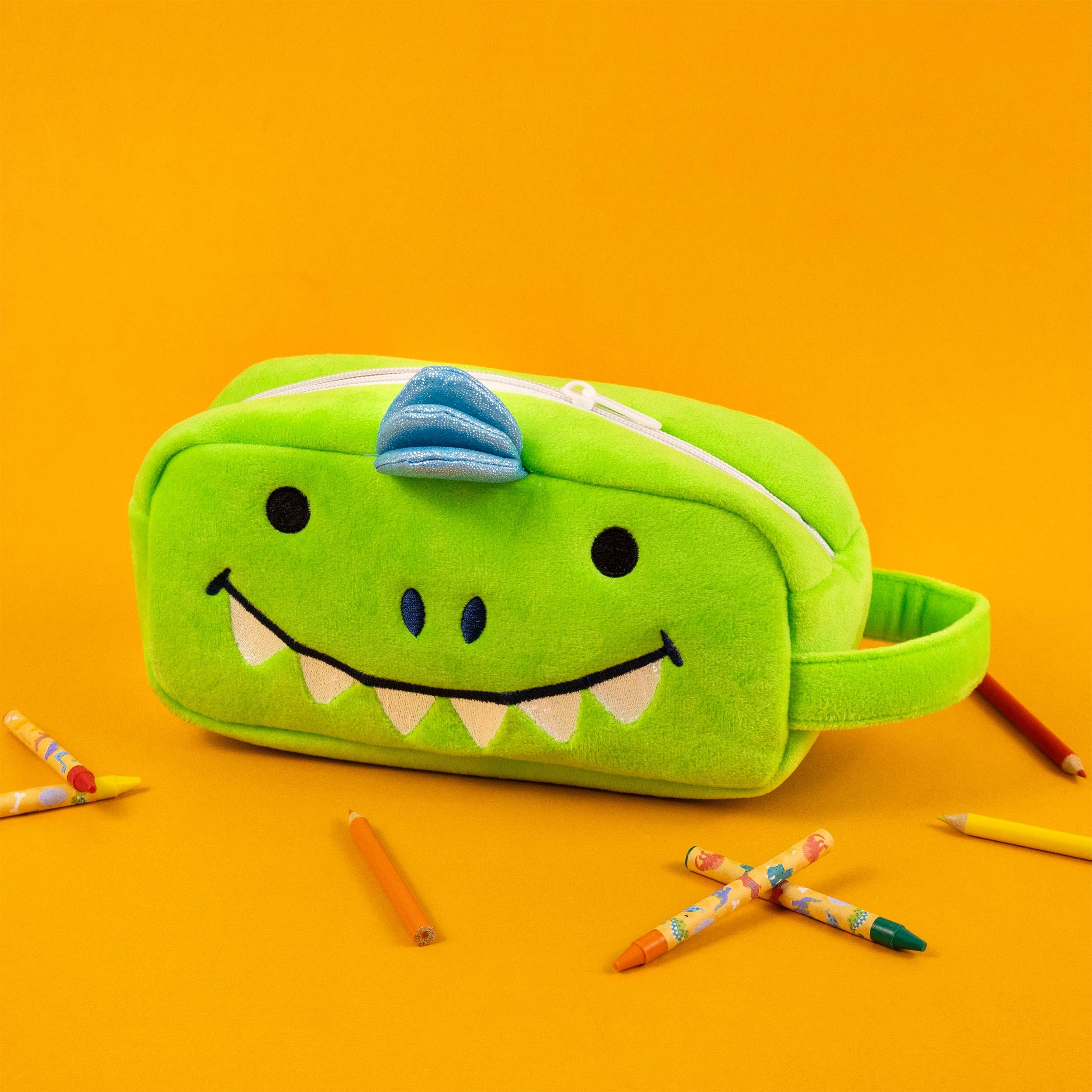 Robert Frederick Ltd – wholesale Pencil case/pouch – Dinosaur Plush Pencil Case – Soft Zip-Up Storage for Kids4