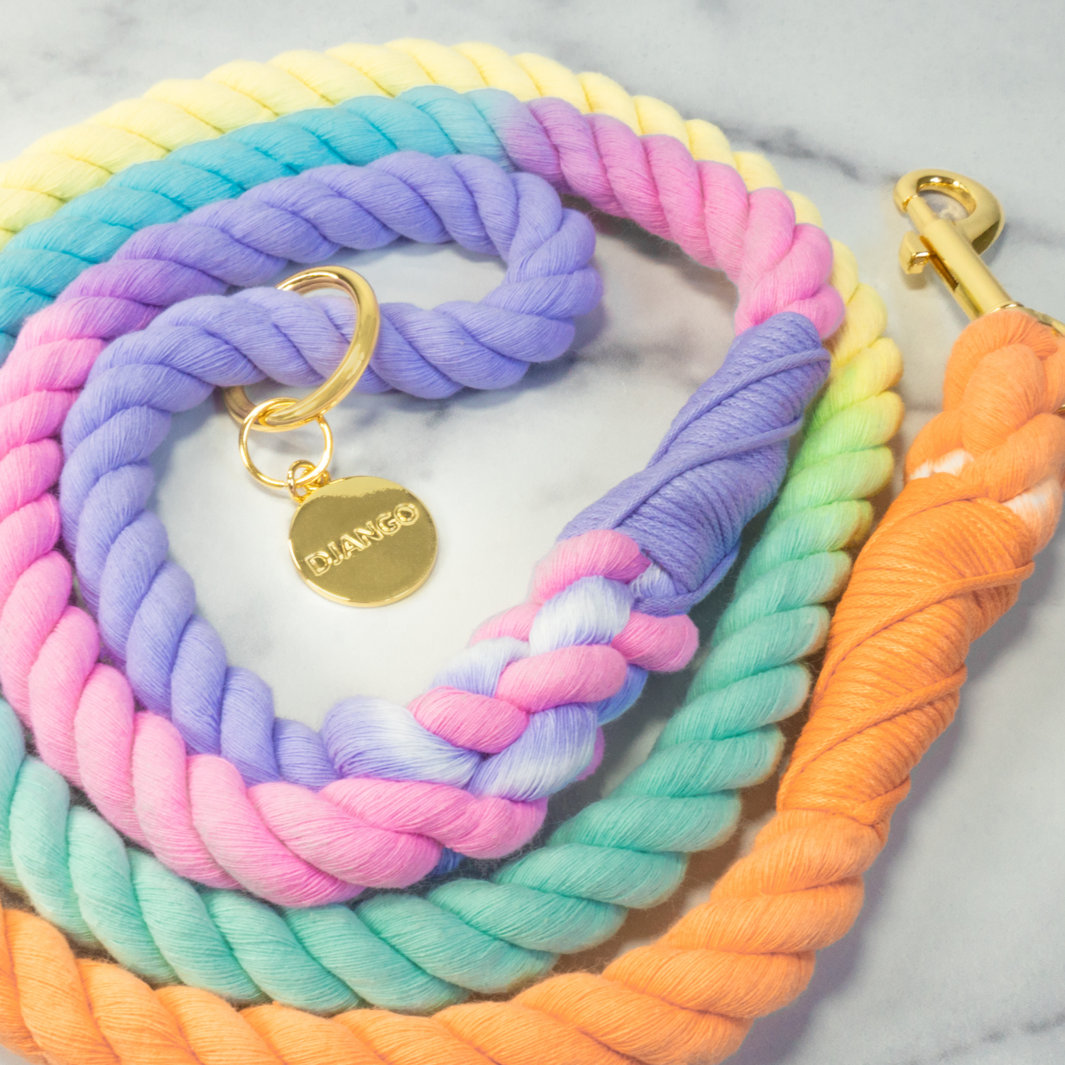DJANGO - Wholesale Pet Leash - Dog - Cotton Rope Dog Leash - Sunrise Ombré1