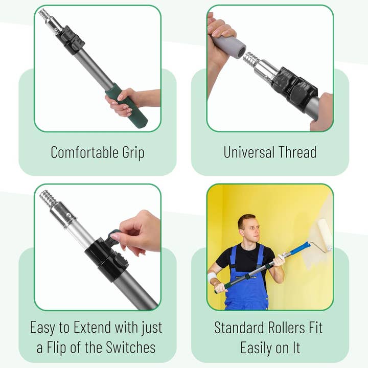 Bates Choice - Wholesale Tool Set - Bates- Extension Pole, 1.4 to 3 Ft Pole, Green2