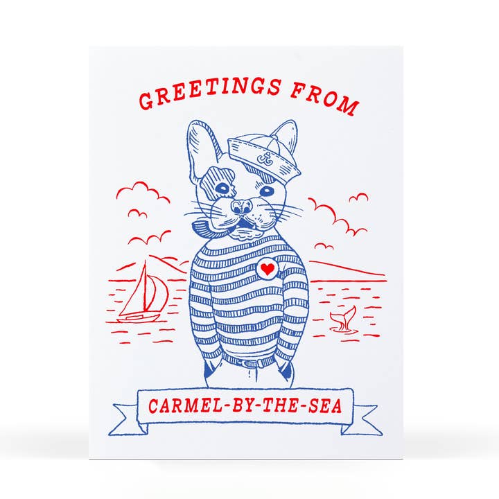 Greetings from Carmel for wholesale by Sweet Bippy Press