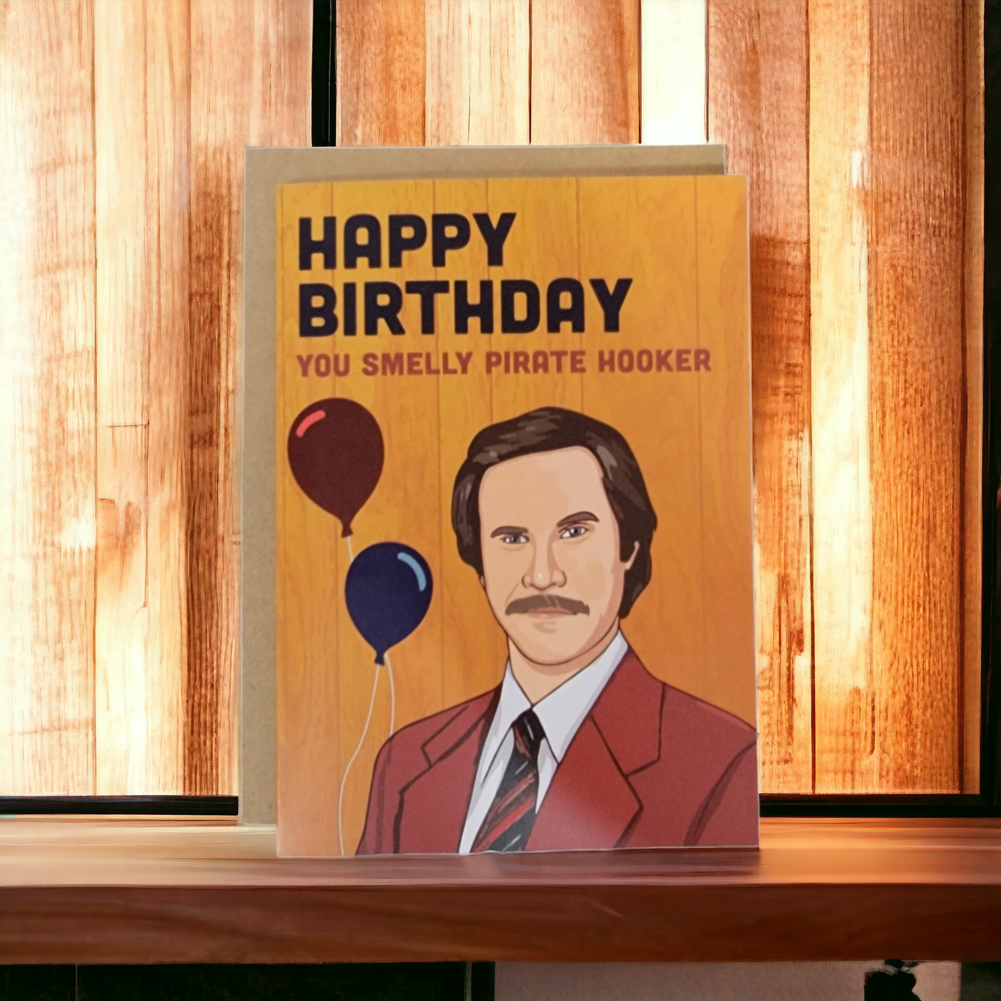 Thanks You're Welcome – postal de parabéns por atacado – Feliz Aniversário Sua Pirata Fedorenta - Ron Burgundy - Cartão de Cumprimentos 5x72