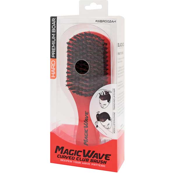 Majestic Wholesale - Wholesale Hair Brush/Comb - MAGIC WAVE PREMIUM BOAR CURVED/CLUB BRUSH SOFT HARD HANDLE0