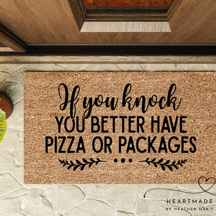 Pizza or Packages Doormat for wholesale by Heartmade By Heather Marie, LLC