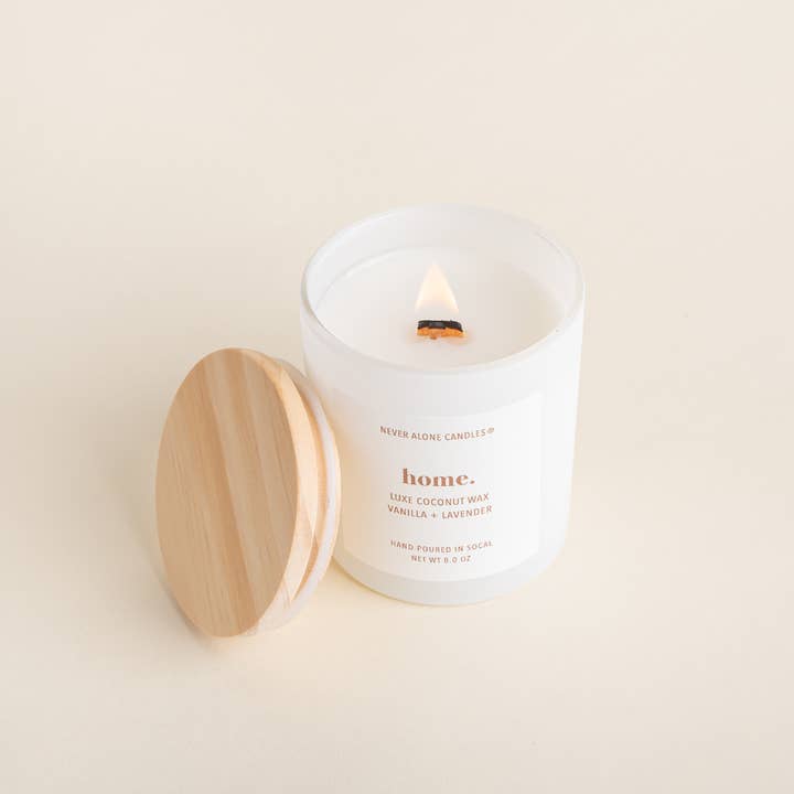 Never Alone Candles® - Wholesale Jar/Filled Candle - Vanilla + Lavender Scented Candle1