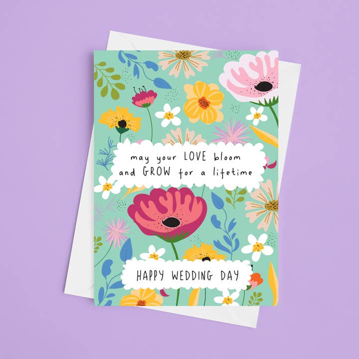 Que o Seu Amor Floresça e Cresça - Cartão de Casamento 5x7 por atacado de Laura Lonsdale