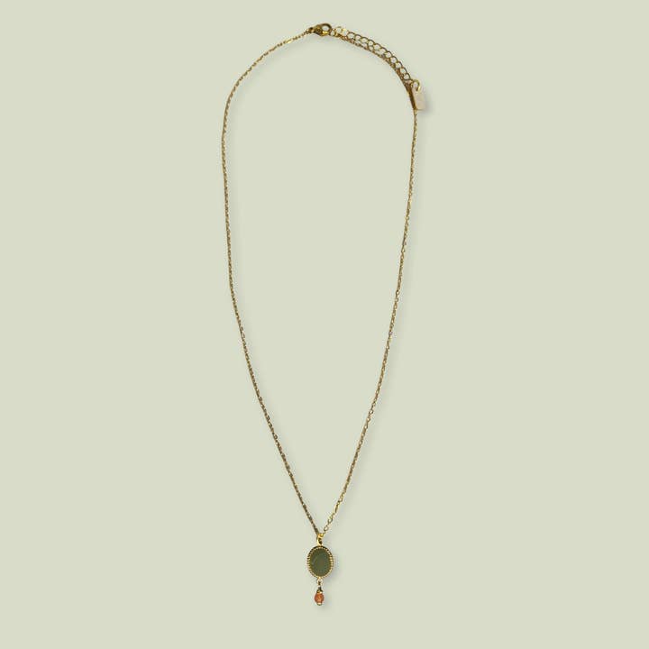 Jazu Jewellery - Wholesale Pendant/Charm Necklace - Nona necklace with enamel oval stainless steel pendant9