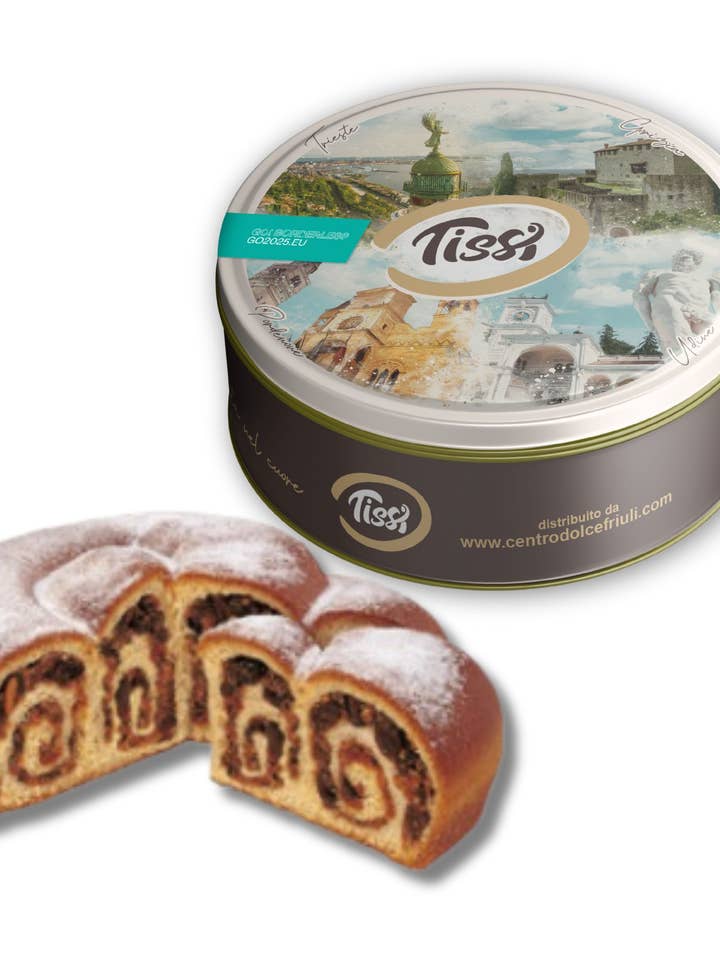 Artisanal Gubana in Tissi tin - 450 g for wholesale by CENTRO DOLCE FRIULI