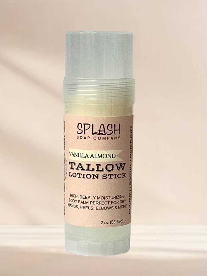 Stick de lotion au suif - Vanille Amande pour la vente par Splash Soap Company