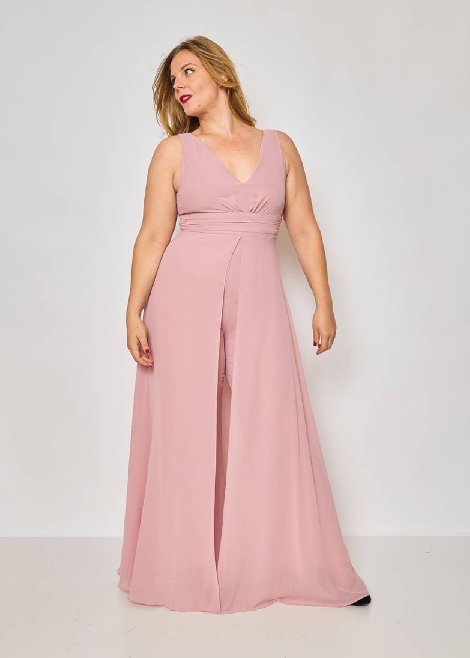 Eva & Lola - Epsilonn - Wholesale Dress - Women's - R1451QS - Plus Size V-Neck Jumpsuit11