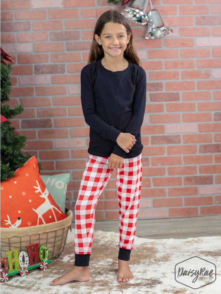 Red Kids It's Bed Time Pajama Set for wholesale on Faire