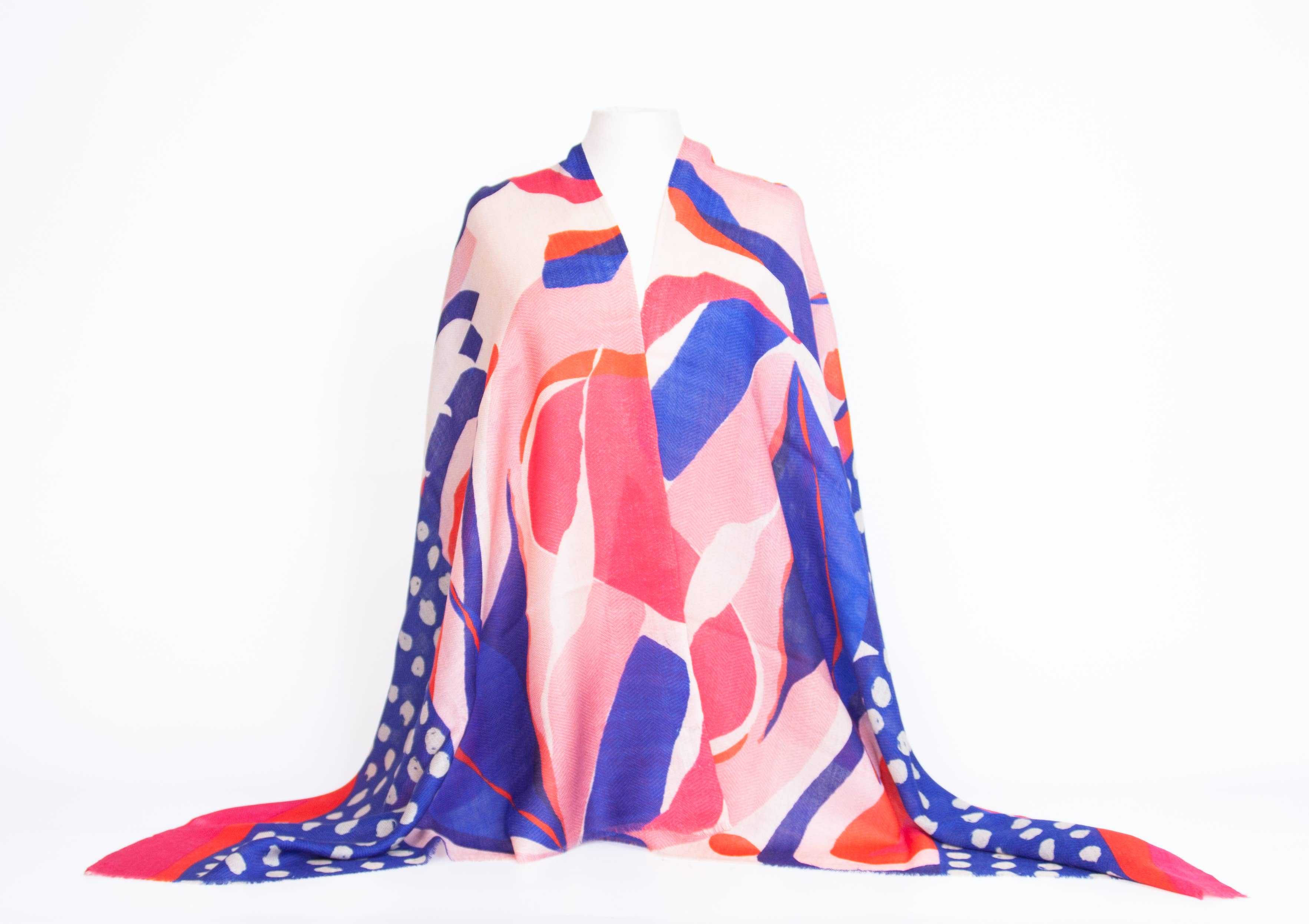 estelle - Venta al por mayor Bufanda - Mujer - Bufanda de lana fina con patrón abstracto5