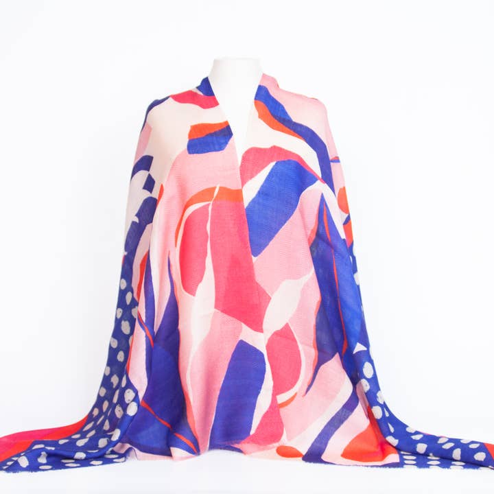 estelle - Venta al por mayor Bufanda - Mujer - Bufanda de lana fina con patrón abstracto5